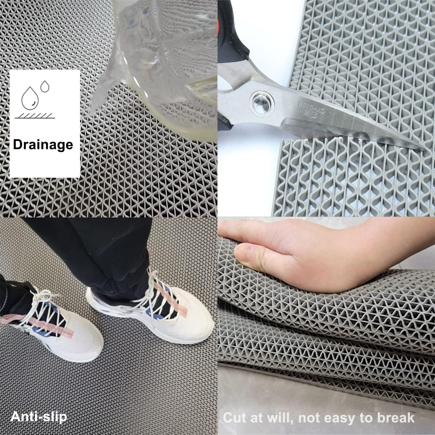 Bamboo Bath Mat - 욕실 및 주방용 미니멀리스트 미끄럼 방지
