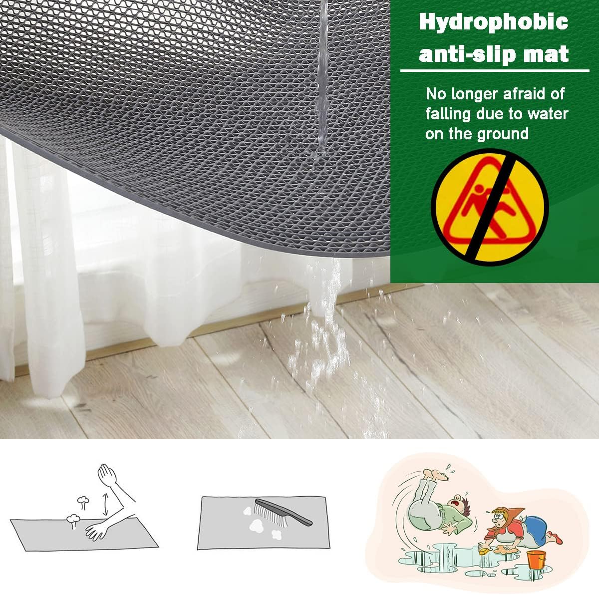 욕실 및 주방용 미니멀리스트 미끄럼 방지 매트, 속이  - Bamboo Bath Mat 리뷰 및 가격